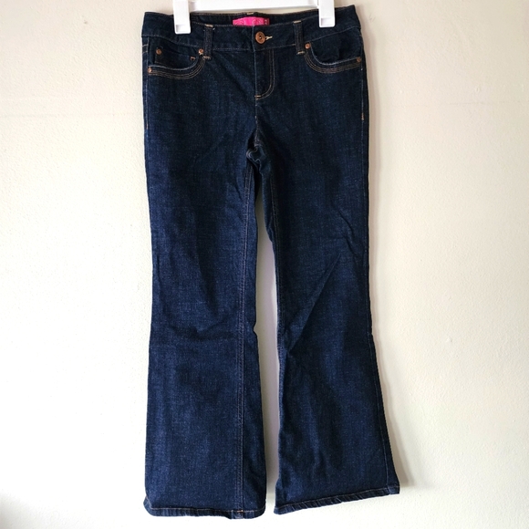 GLO jeans Denim - GLO JEANS FLARE Dark Wash Denim Blue Jeans Small Bell Bottom Flare Jeans Size 11